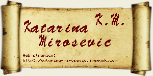 Katarina Mirošević vizit kartica